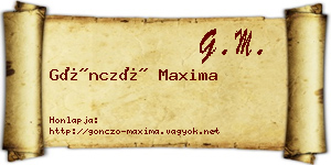 Göncző Maxima névjegykártya